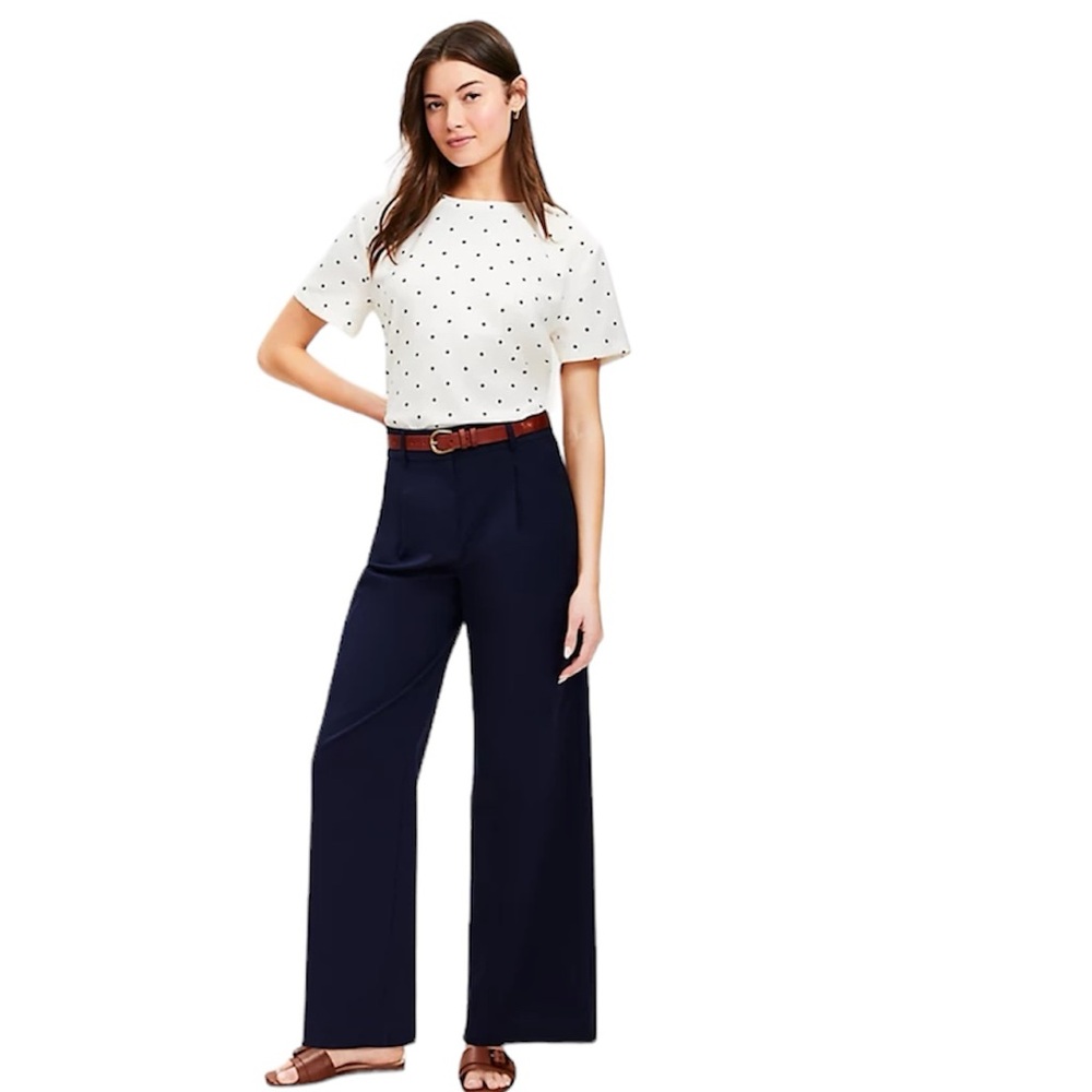 Loft Petite Peyton Trouser Pants. Petite 8. Navy blue. NWT